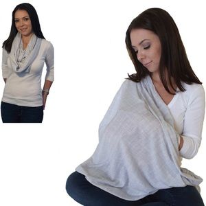 2pk LK Baby Infinity Nursing Scarf Breastfeeding Cover Ultra Soft (Grey/Navy)